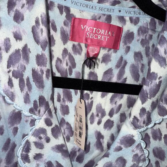 Victoria’s Secret Women’s Leopard Print Flannel Cotton Pajamas Purple XL NWT - Picture 4 of 5
